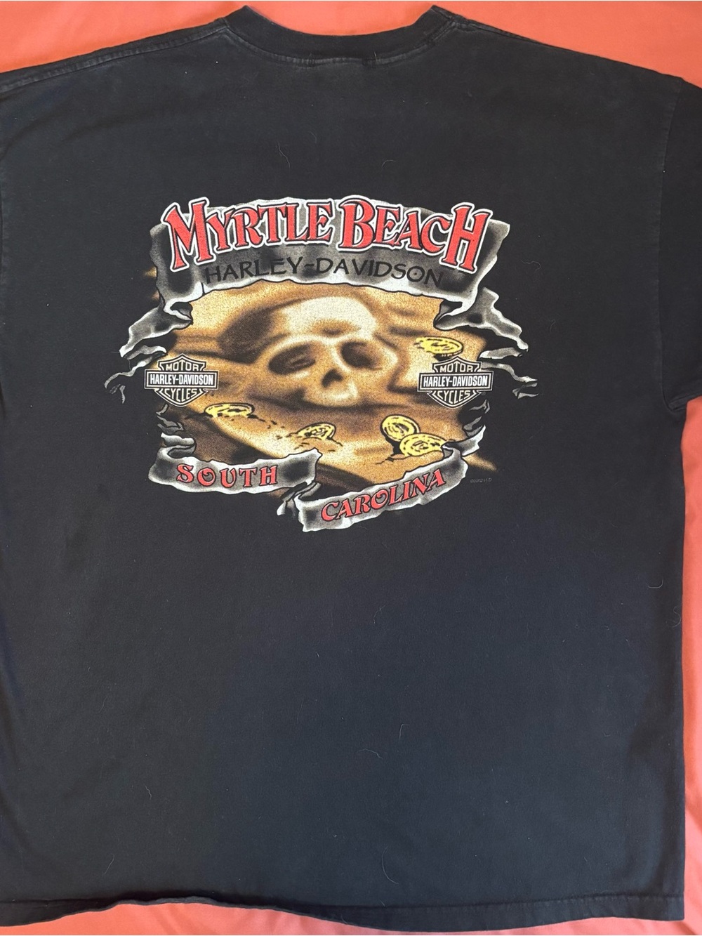 Myrtle Beach, SC Harley-Davidson Black Tee with Skull Graphic
